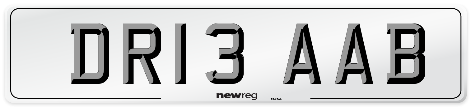 DR13 AAB Number Plate from New Reg